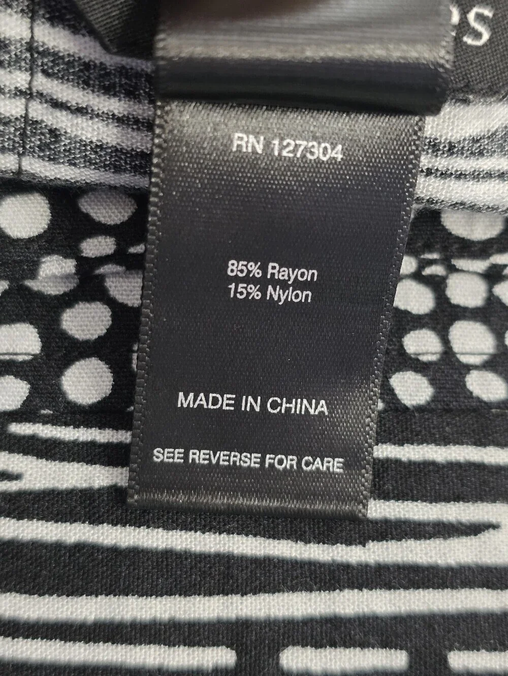 Ali Miles Mixed Print Button Accent Tunic Top XL Black White Artsy Lagenlook
